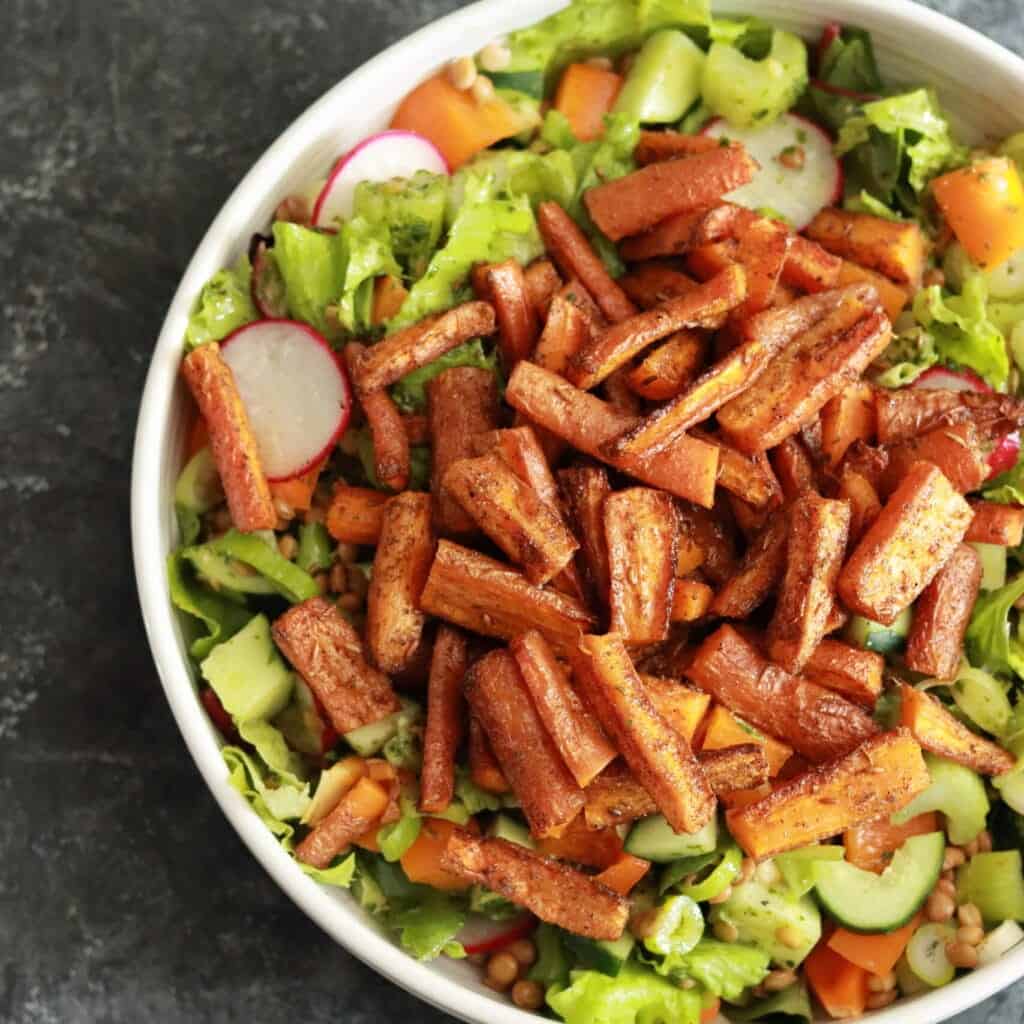 Roasted carrot & lentil salad