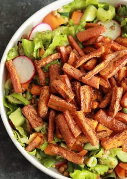 Roasted carrot & lentil salad