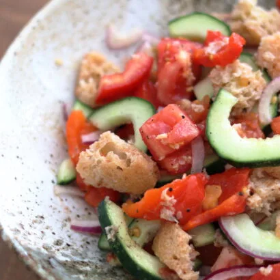 Thumbnail for Easy Tuscan-Style Panzanella Salad with sourdough