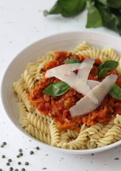 protein-packed carrot and lentil bolognese