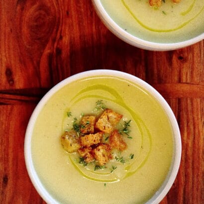 Thumbnail for Celeriac soup with garlic croutons