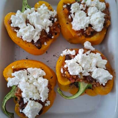 Thumbnail for Baked Peppers with Turkey and Black Bean Chilli