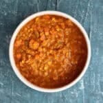 Bowl of creamy carrot and lentil soup