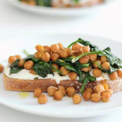 Thumbnail for Chickpeas and Spinach with Feta on Toast