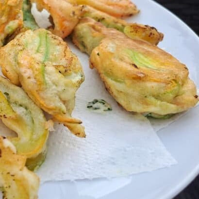 Thumbnail for Stuffed Courgette Flowers with Ricotta and Herbs