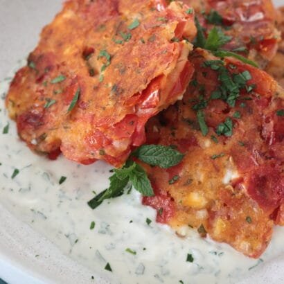 Thumbnail for Fresh Tomato and Oregano Fritters with Yoghurt